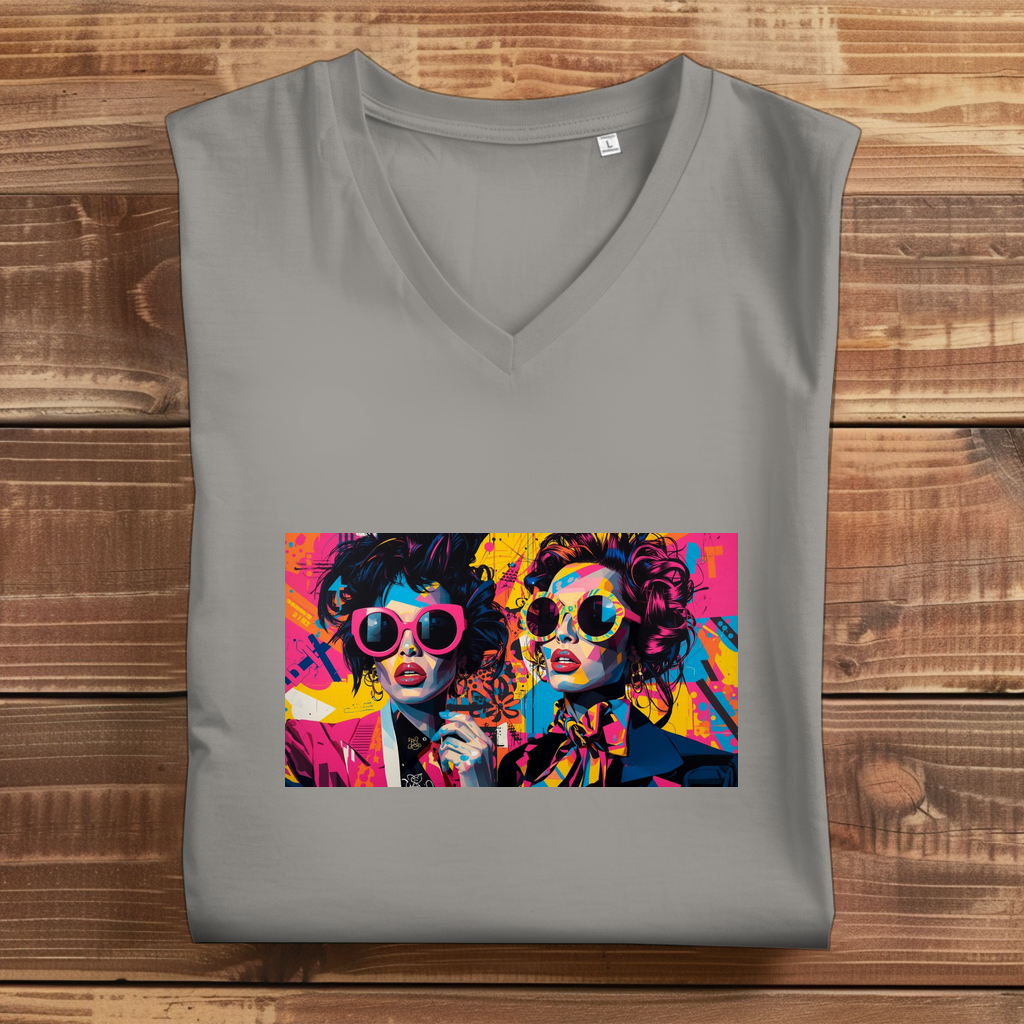 Damen Premium Bio V-Neck T-Shirt Sunglass