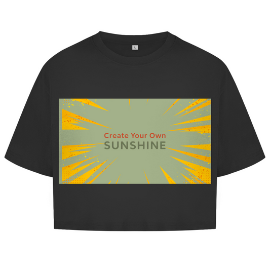 Damen Oversize Crop Top Sunshine
