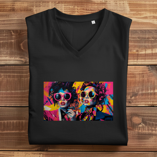 Damen Premium Bio V-Neck T-Shirt Sunglass