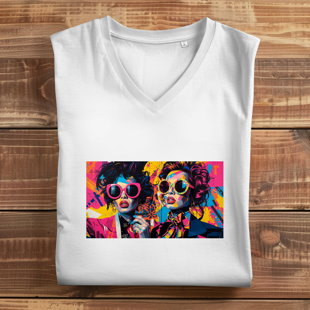 Damen Premium Bio V-Neck T-Shirt Sunglass